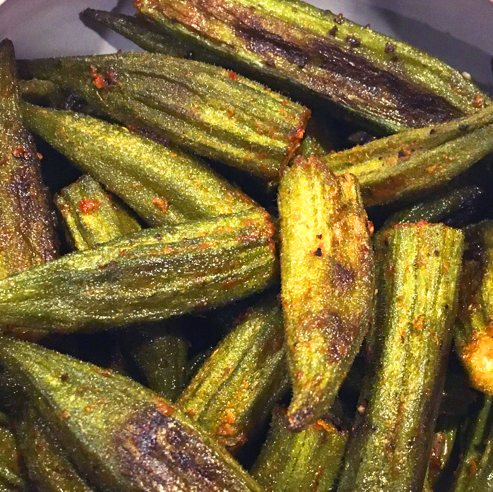 Red Curry Roasted Okra
